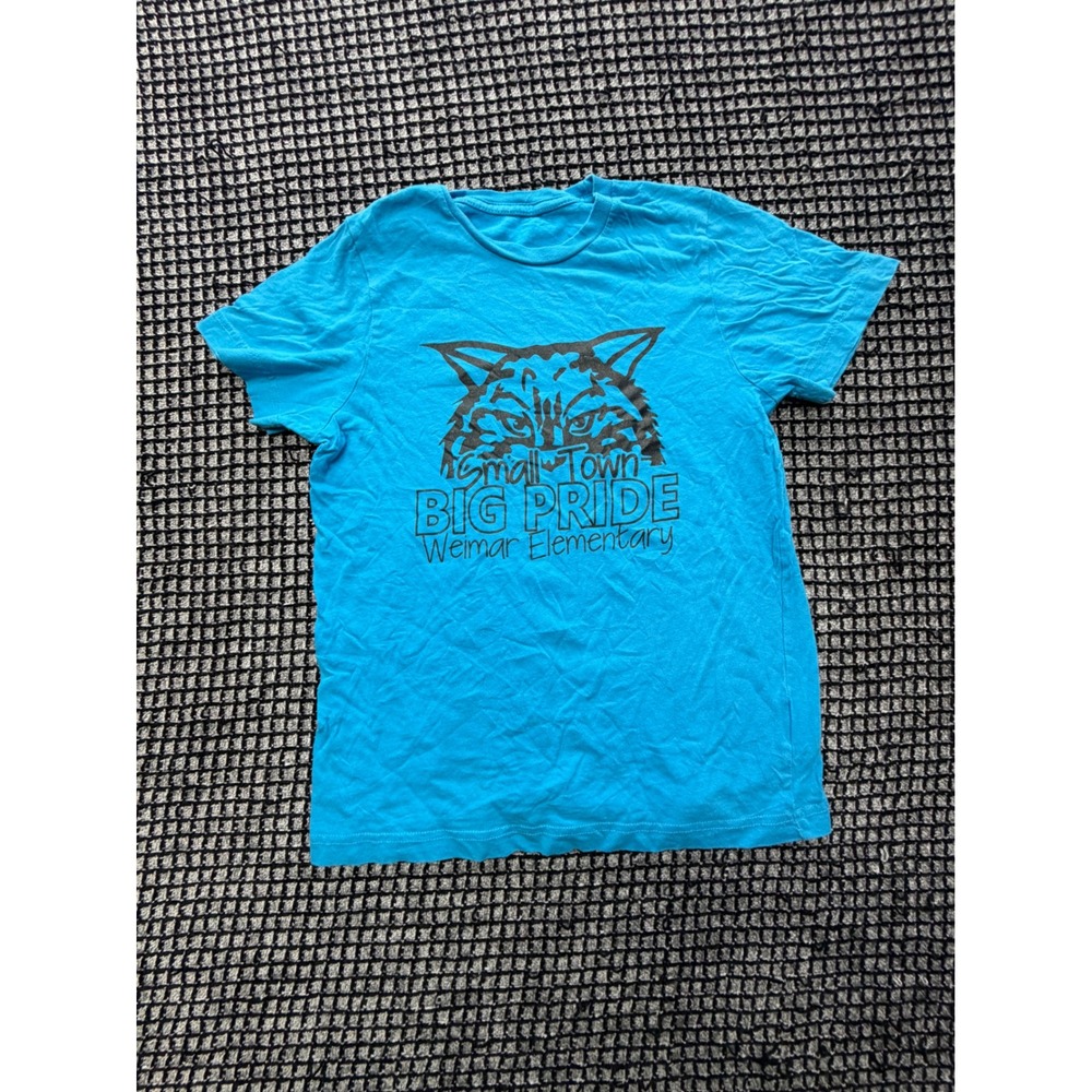 Unbranded Weimar Elementary T-Shirt Youth M Blue Bobcat Graphic Tee